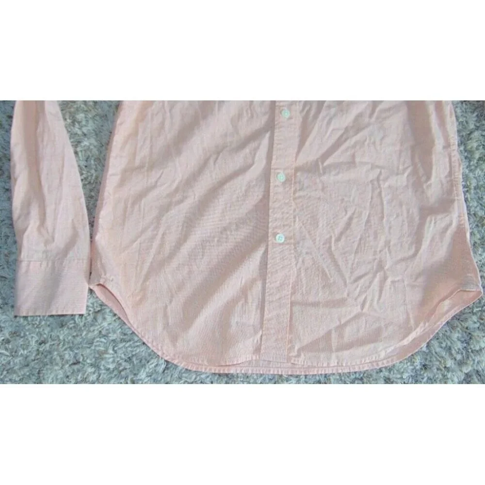 Banana Republic Dress Shirt Mens S Orange Long Sleeve Button Collared Slim